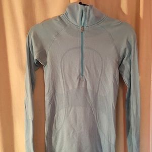 Lululemon running top, light blue (size 4)